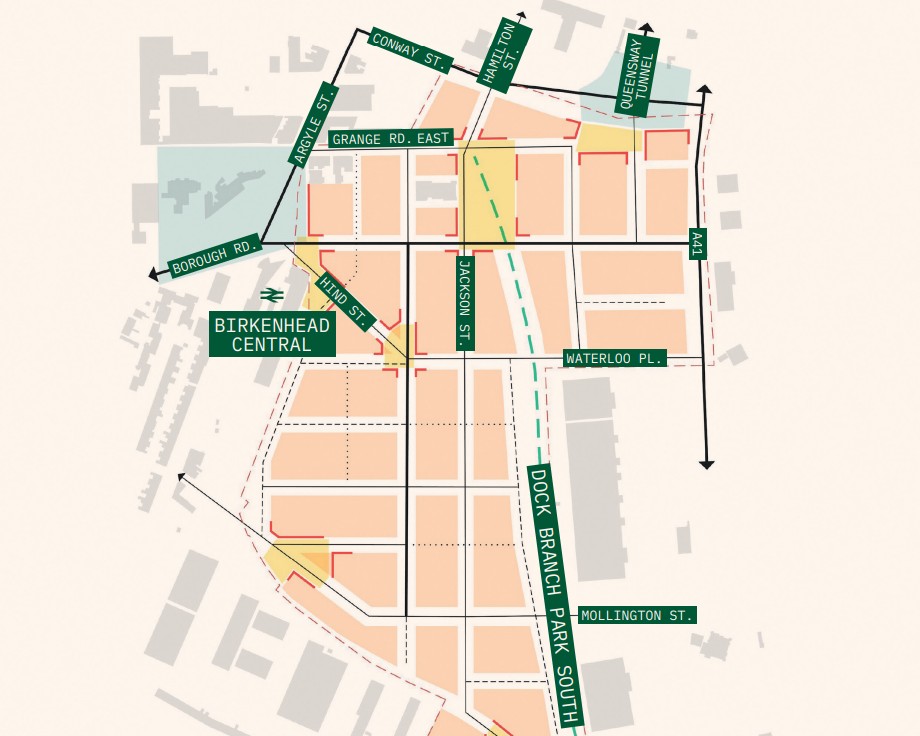 A map showing the site plan for Borough Yard