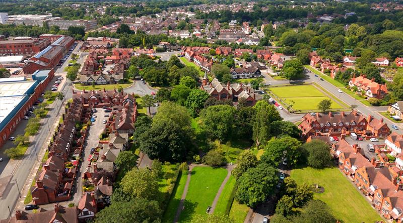 aerial view of Port Sunlight