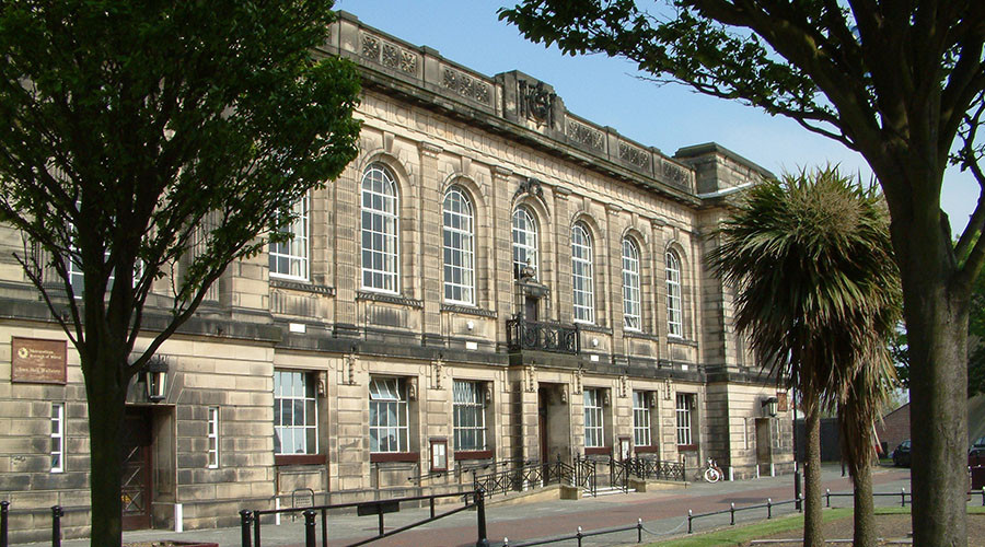 Wallasey Town Hall building from Brighton Street
