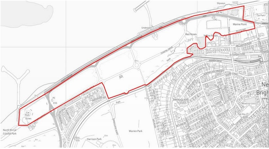 Map outlining the affected PSPO area in New Brighton