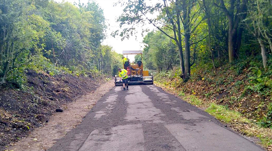 Three sections of the Wirral Way, totalling 1800 meters in length, have been widened and resurfaced