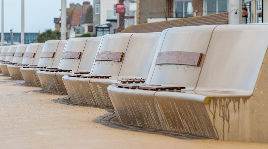 A section of the new flood wall at West Kirby