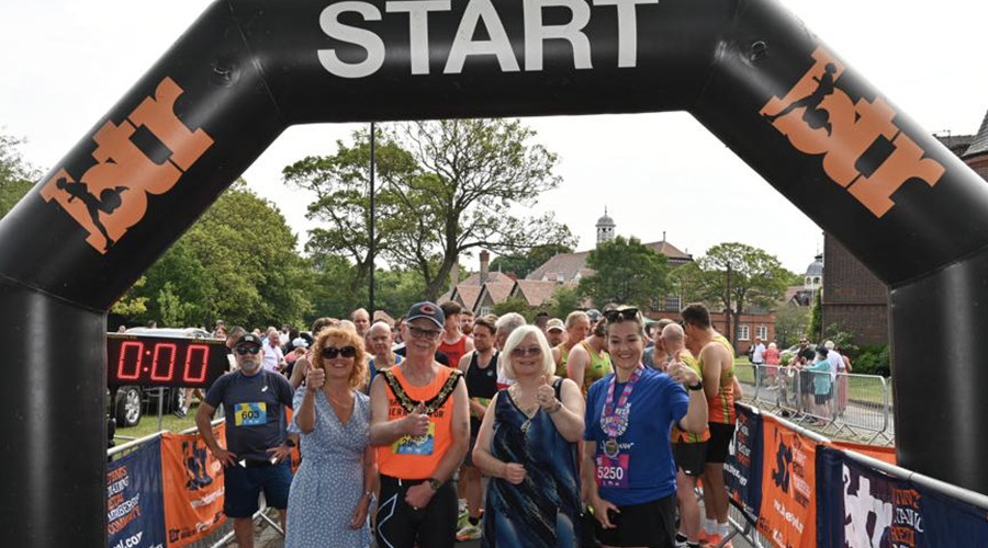 Mayor of Wirral, Cllr Jerry Williams taking part in running event