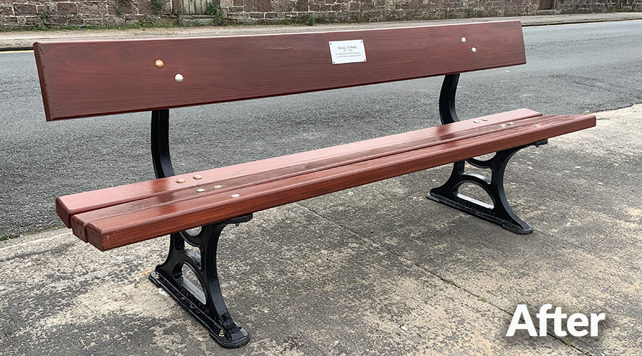 Hoylake bench after refurbishment