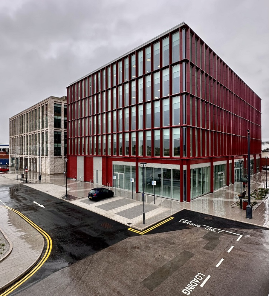 View of the Mallory and Irvine office buildings in Birkenhead