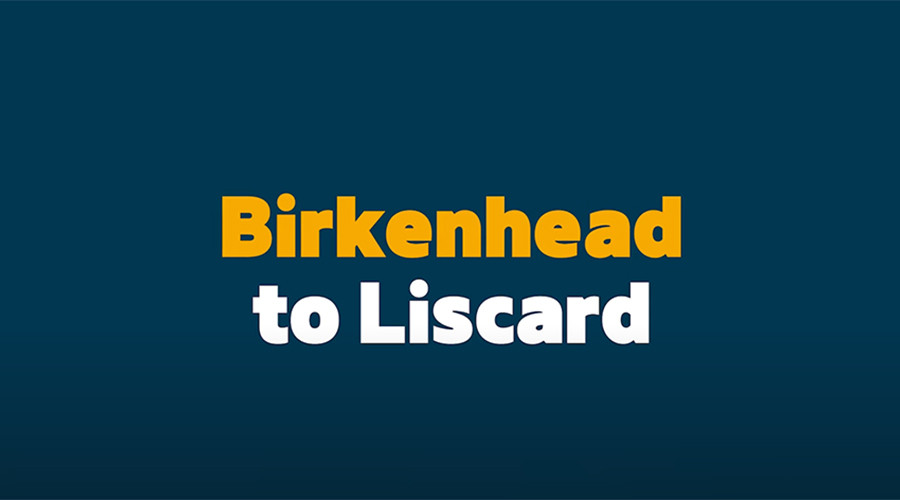 Birkenhead to Liscard on a navy blue background