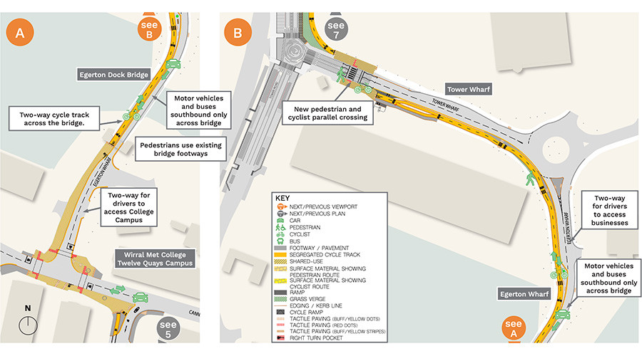 Annotated map of proposals for Egerton and Tower Wharf