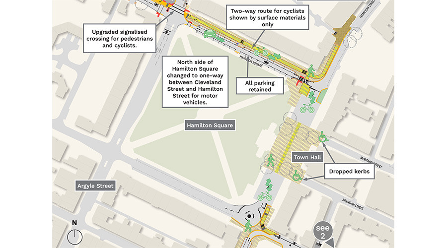 Annotated map of proposals for Hamilton Square