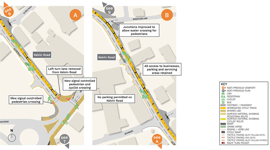 Annotated map of proposals for Kelvin Road