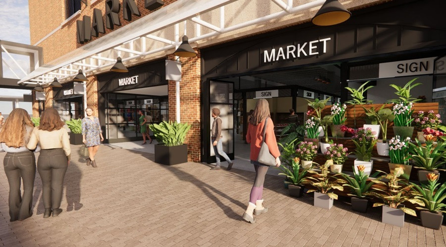 Indicative image/CGI of what the new location for Birkenhead Market at Princes Pavement could look like, subject to the designs being finalised