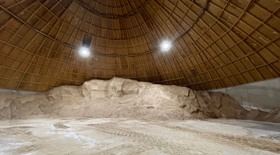 Large pile of salt inside the salt dome