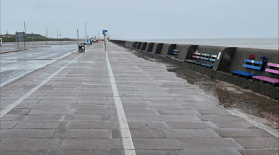 Clean pavements after the street cleansing has taken place in New Brighton