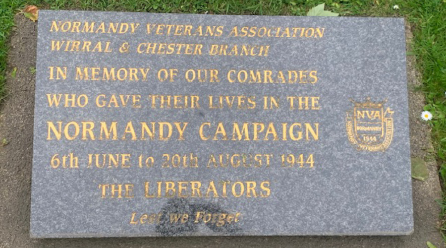 Photo of the Normandy Campaign memorial stone in Hamilton Square, Birkenhead.