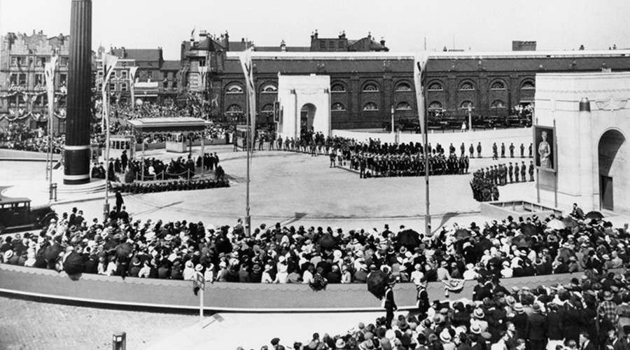 Mersey Tunnel opening in 1934 on the Birkenhead side of the river