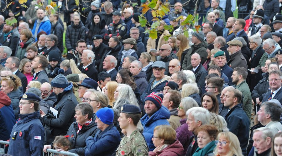 Photo of crowds at the Remembrance Sunday Service