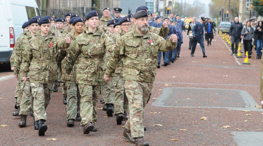 Photo of Army Cadets parading