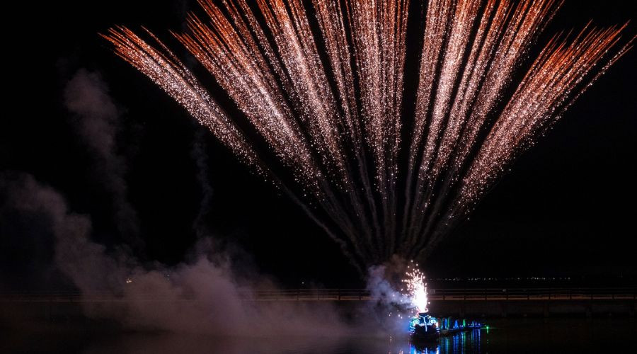 Photo of a firework exploding over Monty