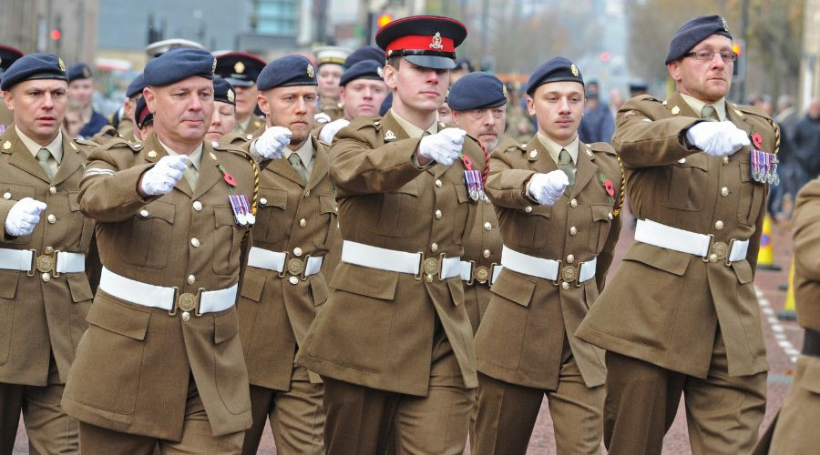 Photo of Soldiers marching