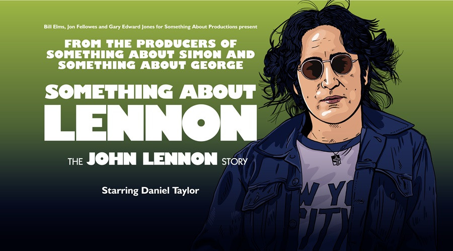 cartoon style image of John Lennon and words "Something About Lennon"