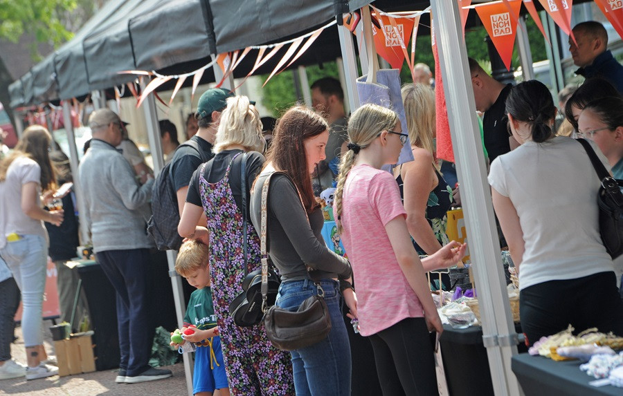 Customers browse market stalls at Wirral's last Youth Market event