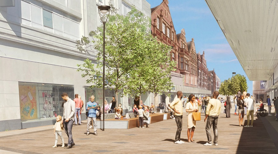 Artists impression of Grange Road after the works are complete