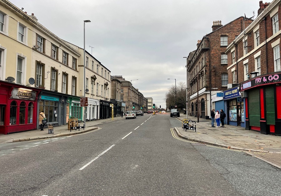 Image of Argyle Street in Birkenhead where businesses are receiving grant funding