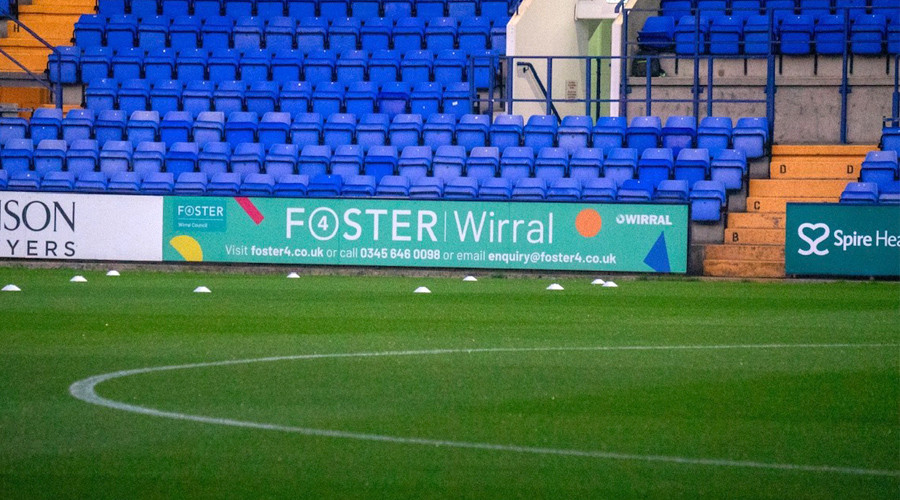 Foster4 billboard at Tranmere Rovers Football ground