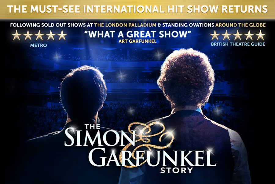 Simon and Garfunkel with view of performers looking out from the stage