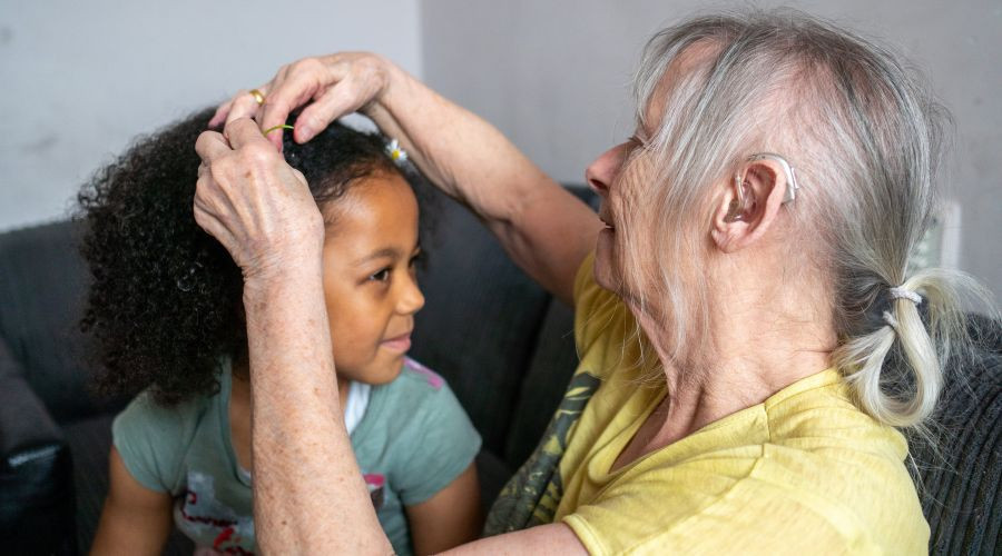 grandmother and child