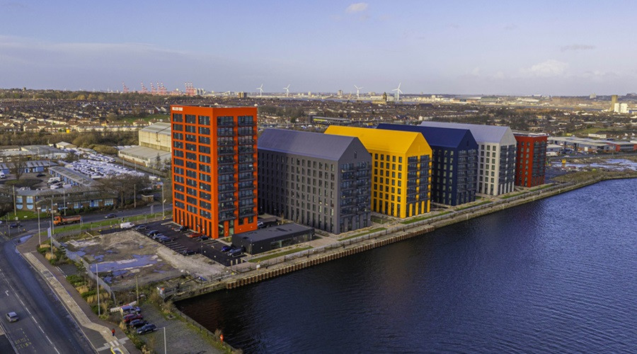 Millers Quay Feb 2025 with Sainsbury's site bottom left courtesy of Peel Waters