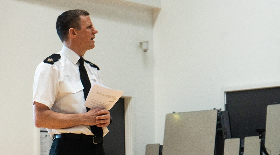 Temporary Chief Constable Chris Green at Ridgeway High School