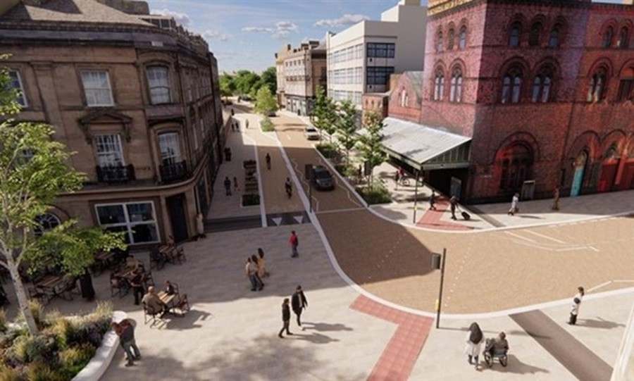CGI indicating proposed changes near Hamilton Square station