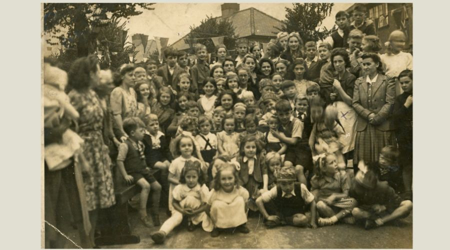 Photo of the VE Day party at Gorse Crescent, Wallasey