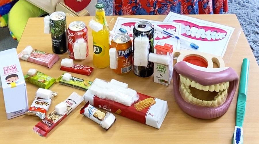 foods with sugar cubes attached to them