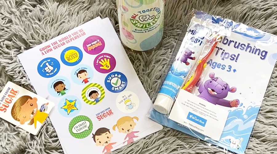 Toothpaste and brush pack and information leaflets