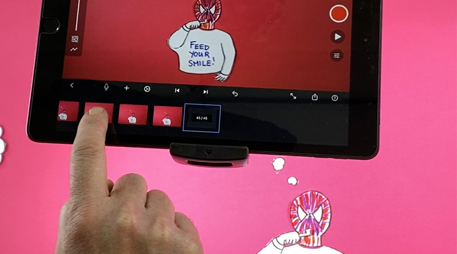 ipad screen with character