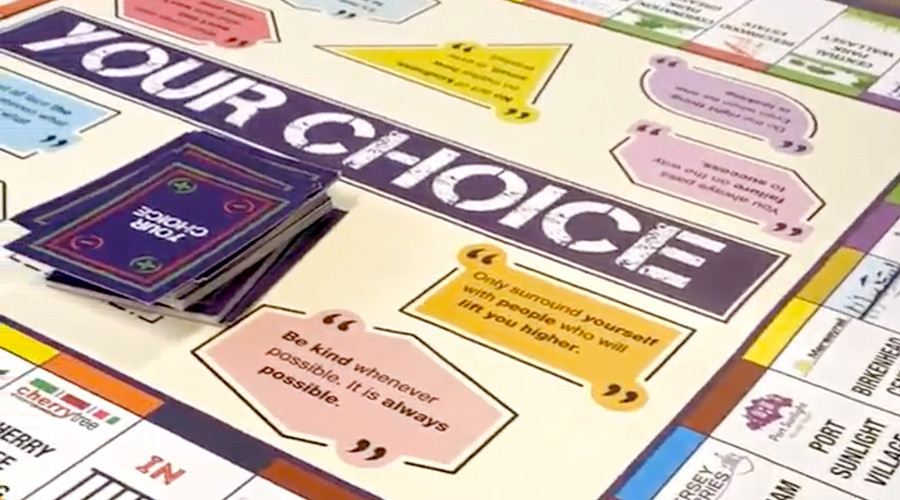 picture of a colourful board game with the words 'your choice'