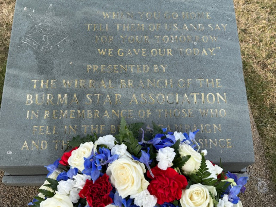 Photo of flowers on the Burma Star Association Memorial