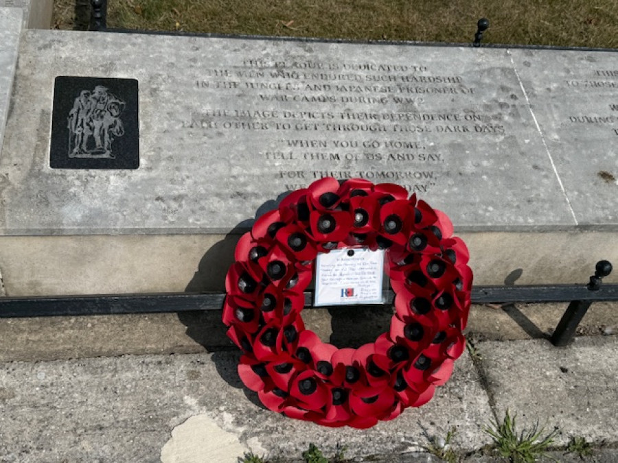 Photo of the memorial plaque to the men who endured such hardship in the jungles and Japanese prisoner of war camps during World War 2.