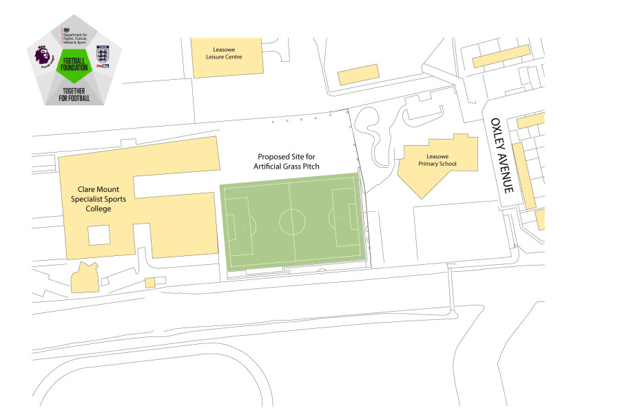 graphic proposed site plan for the new pitch in moreton