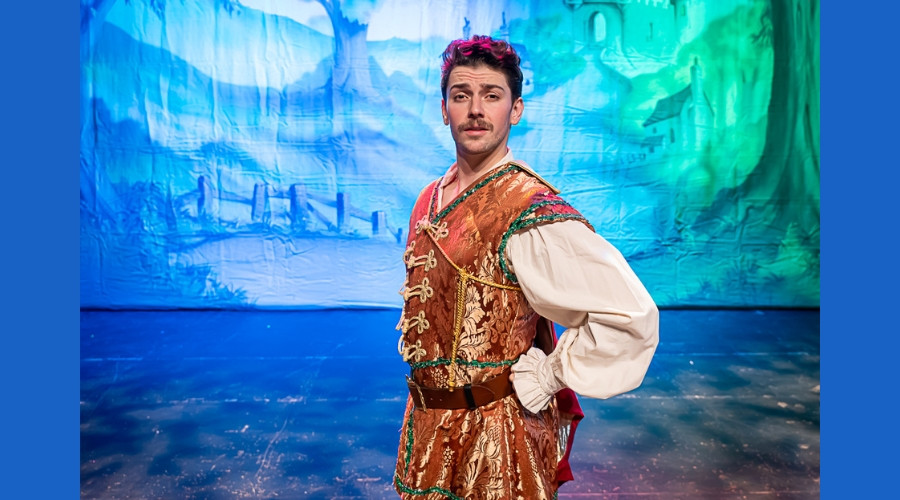 Photo of Daniel Urch on stage in the costume of The Prince