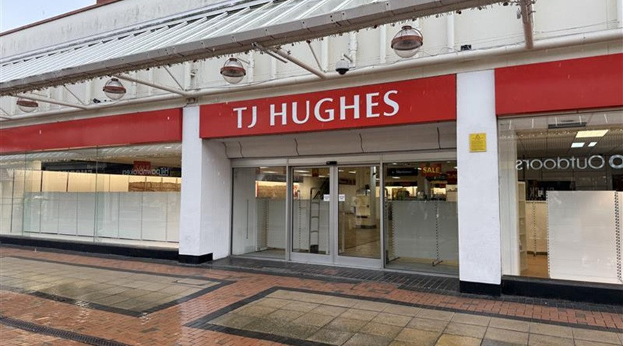 Exterior view of former TJ Hughes shop in Birkenhead town centre