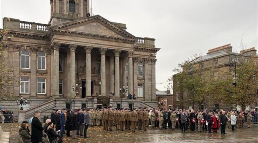 Photo of the Remembrance Sunday service in Birkenhead