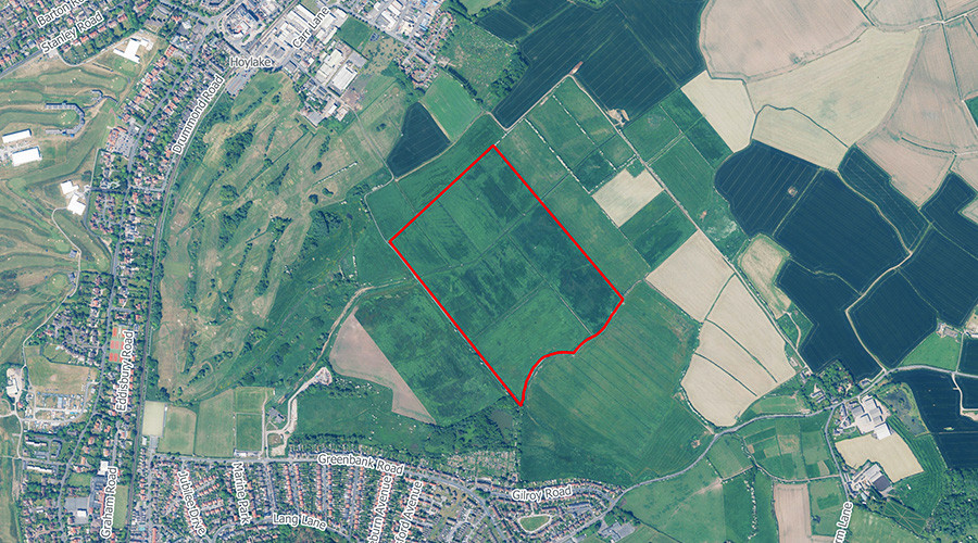 An aerial photo showing the land earmarked for the creation of the Hoylake Carrs scheme