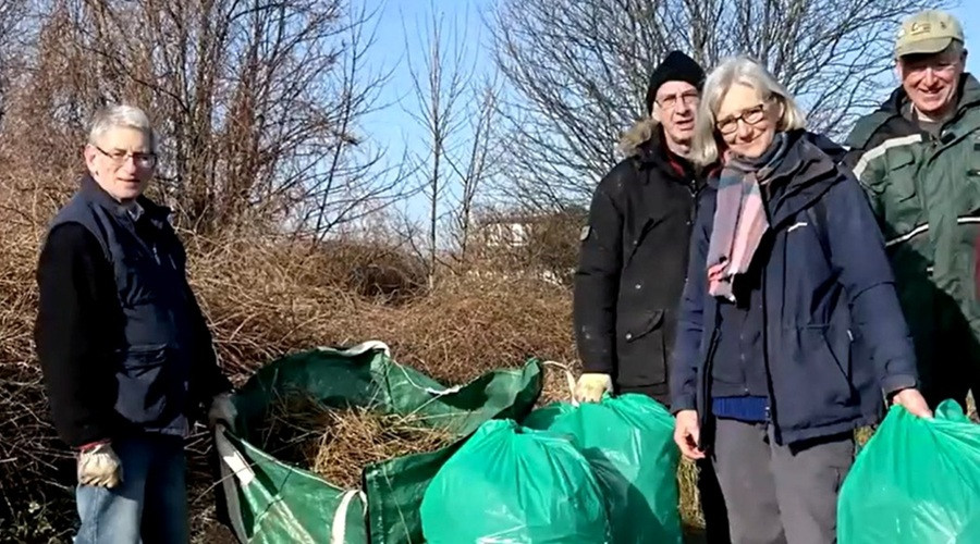 A group image of some volunteers working at the Roman Road sandhills in Meols