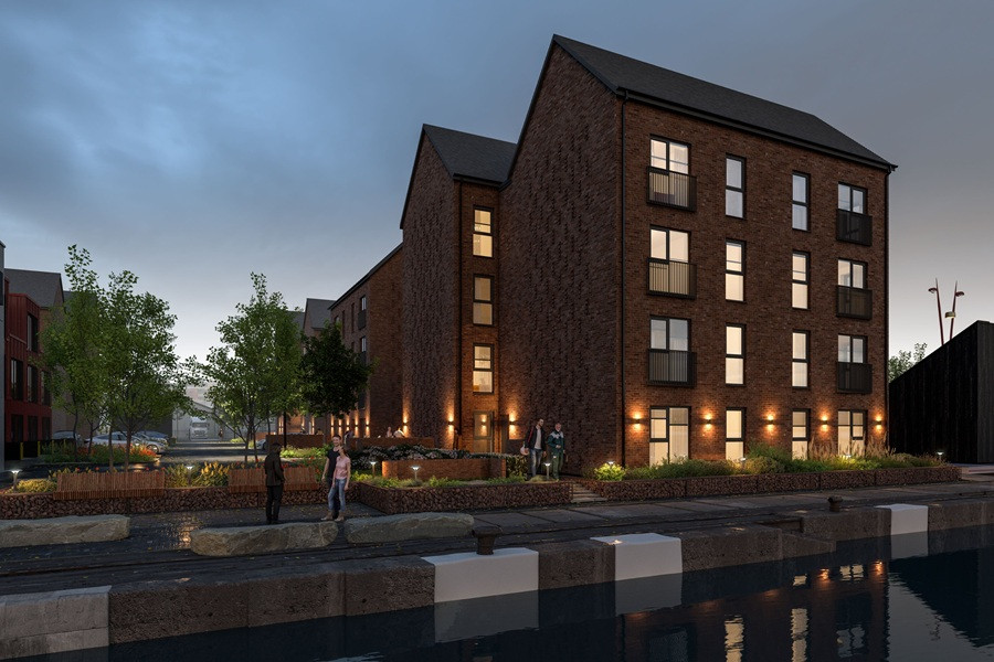 cgi of how the new homes could look at Redbridge, Wirral Waters