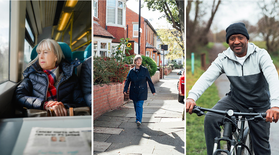 A montage of images promoting a road safety event for over 60s 