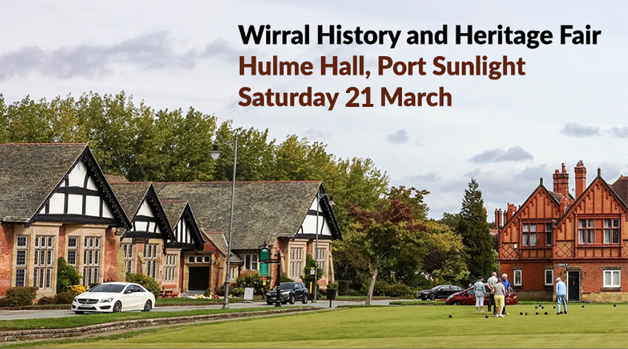 Photo of Hulme Hall with details of the fair written on it