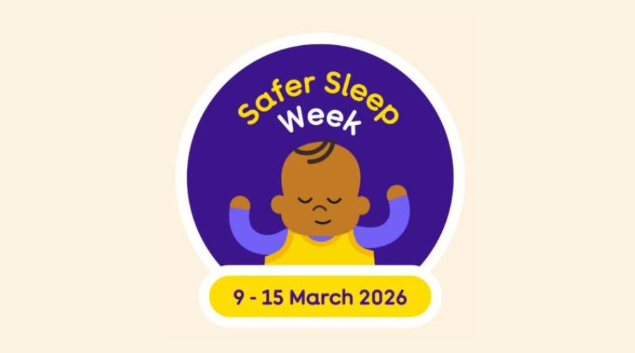 Safer Sleep logo featuring a baby