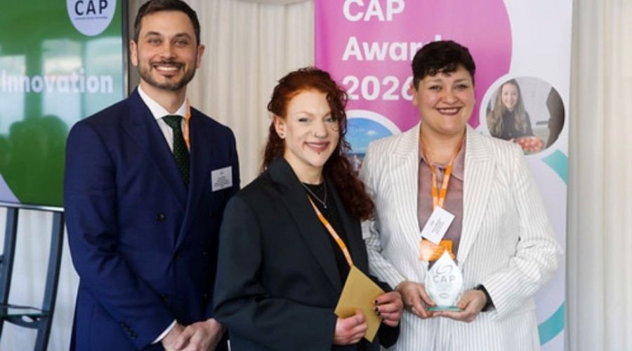 Katrina Maxwell and Lydia Parsons receiving the Community Alcohol Partnerships (CAP) Innovation Award